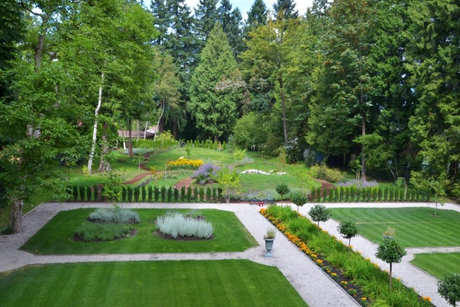 commercial garden with trees